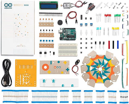 Official Arduino Starter Kit [K000007] - 12 DIY Projects with Electronic Components & English Projects Book - Original Kit from Italy
