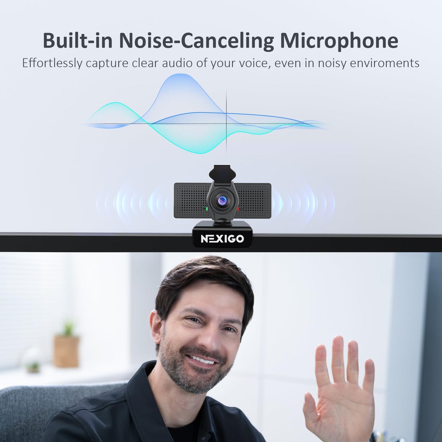 NexiGo N60 1080P Webcam with Microphone, Software Control & Privacy Cover, USB HD Computer Web Camera, Plug and Play, for Zoom/Skype/Teams, Conferencing and Video Calling