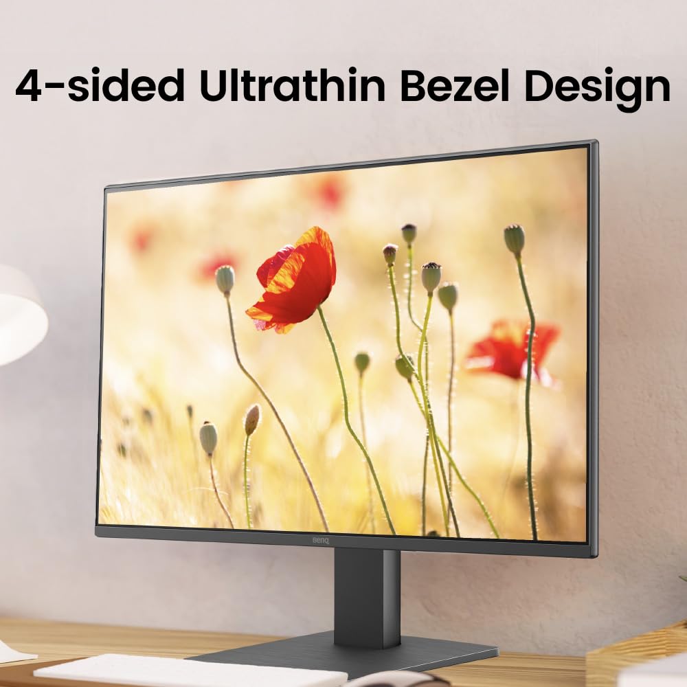 BenQ GW2480 Computer Monitor 24" FHD 1920x1080p | IPS | Eye-Care Tech | Low Blue Light | Anti-Glare | Adaptive Brightness | Tilt Screen | Built-in Speakers | DisplayPort | HDMI | VGA,Black