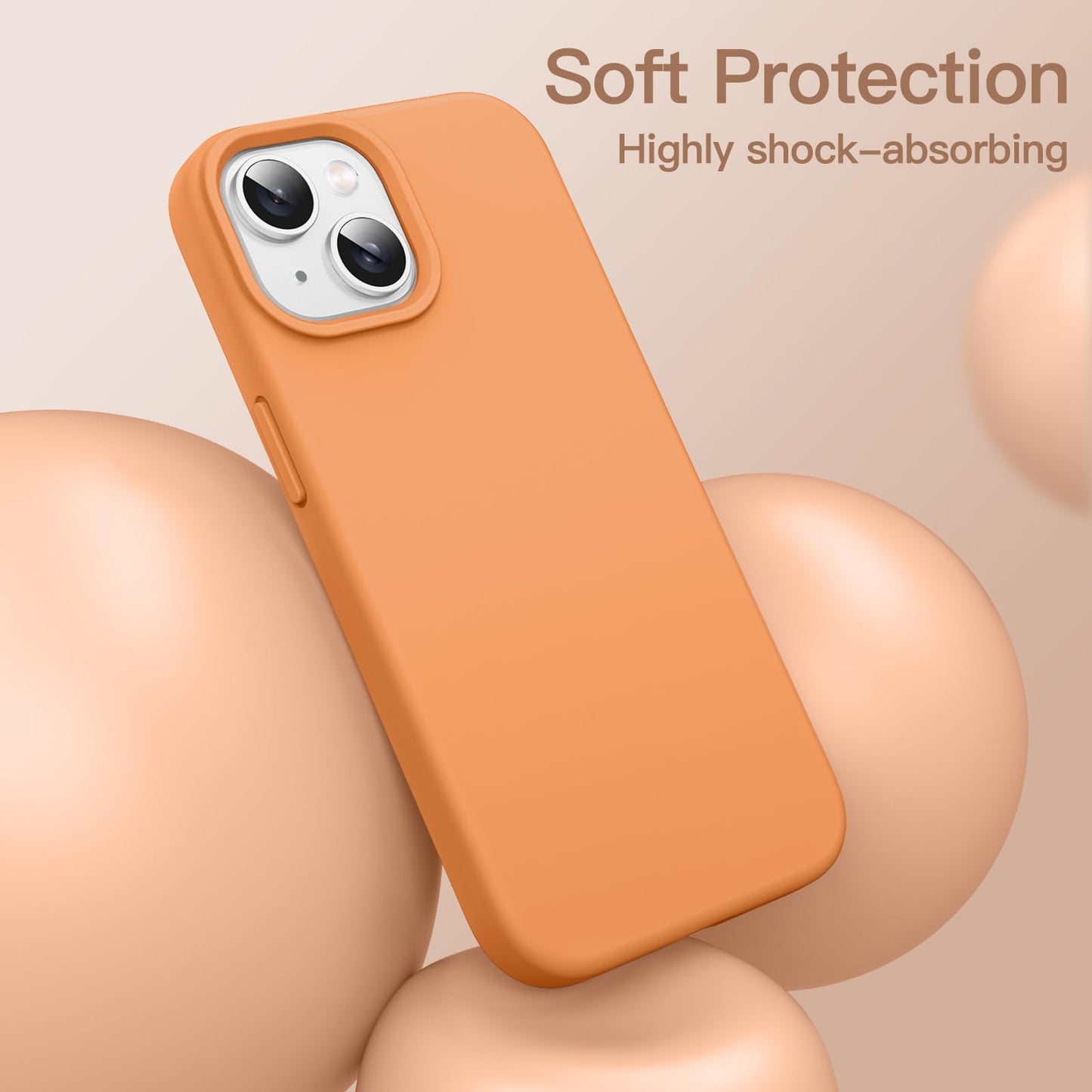 JETech Silicone Case for iPhone 14 6.1-Inch, Silky-Soft Touch Full-Body Protective Phone Case, Shockproof Cover with Microfiber Lining (Black)