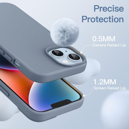 JETech Silicone Case for iPhone 14 6.1-Inch, Silky-Soft Touch Full-Body Protective Phone Case, Shockproof Cover with Microfiber Lining (Black)