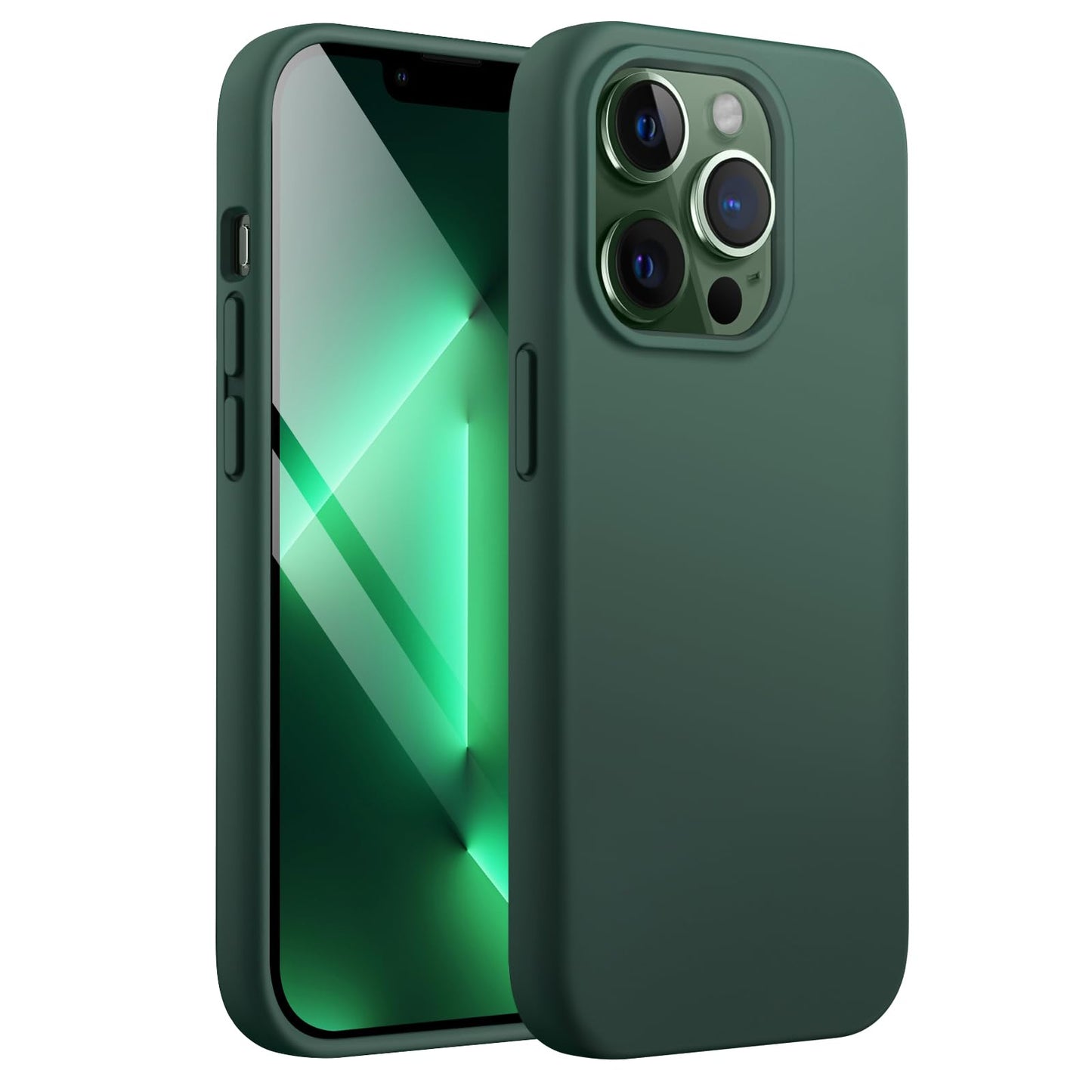JETech Silicone Case for iPhone 13 6.1-Inch, Silky-Soft Touch Full-Body Protective Phone Case, Shockproof Cover with Microfiber Lining (Black)