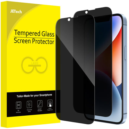 JETech Privacy Full Coverage Screen Protector for iPhone 14 Pro Max 6.7-Inch, Anti-Spy Tempered Glass Film, Edge to Edge Protection Case-Friendly, 2-Pack