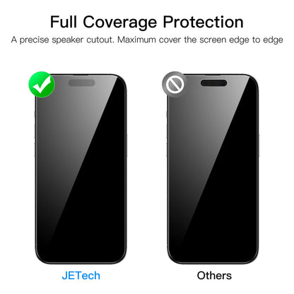JETech Screen Protector for iPhone 17e (2026) / iPhone 16e / iPhone 14, Tempered Glass Film, 6.1-Inch Display, 3-Pack