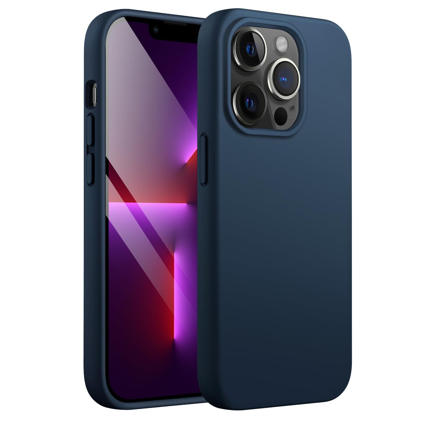 JETech Silicone Case for iPhone 13 6.1-Inch, Silky-Soft Touch Full-Body Protective Phone Case, Shockproof Cover with Microfiber Lining (Black)