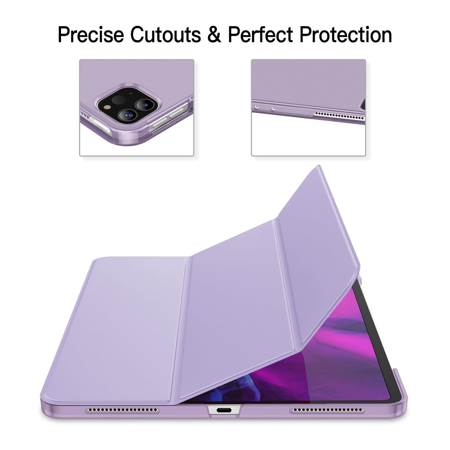 JETech Case for iPad Pro 12.9-Inch (2020/2018 Model, 4th/3rd Generation), Compatible with Pencil, Cover Auto Wake/Sleep (Black)