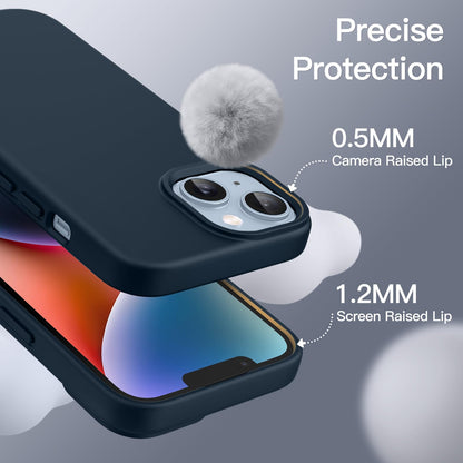 JETech Silicone Case for iPhone 14 6.1-Inch, Silky-Soft Touch Full-Body Protective Phone Case, Shockproof Cover with Microfiber Lining (Black)