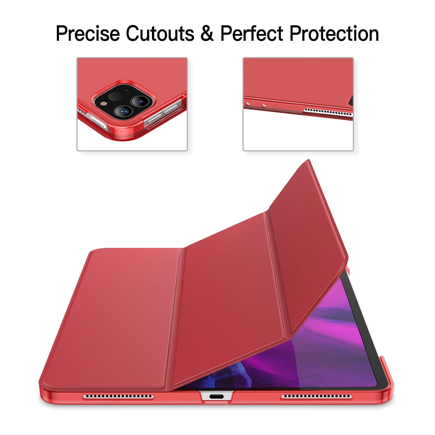 JETech Case for iPad Pro 12.9-Inch (2020/2018 Model, 4th/3rd Generation), Compatible with Pencil, Cover Auto Wake/Sleep (Black)