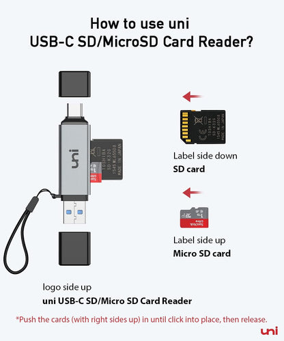 uni SD Card Reader,High Speed USB C to Micro SD Memory Card Adapter USB 3.0