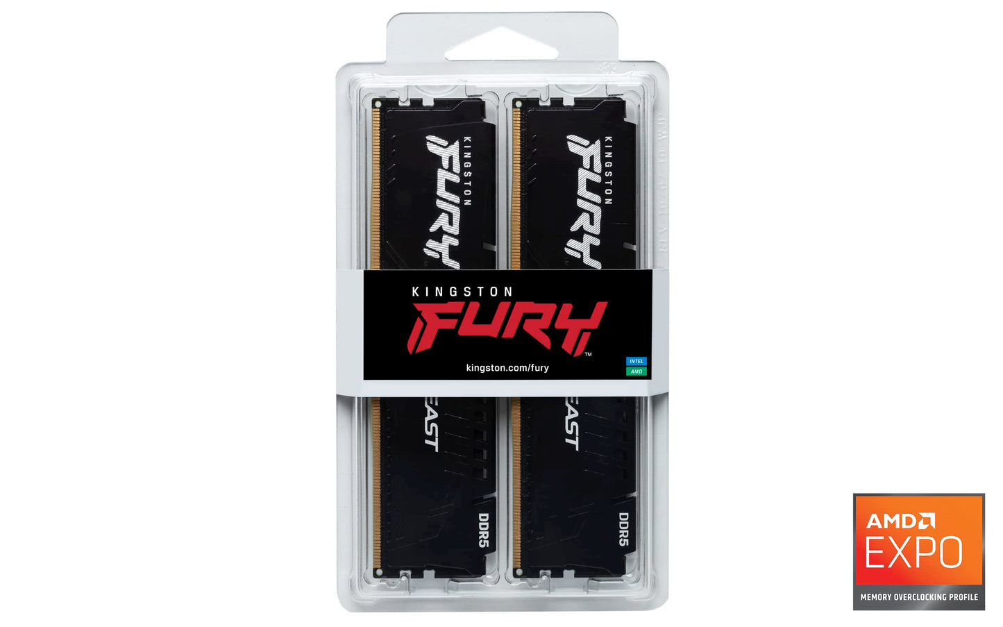 Kingston Fury Beast 32GB (2x16GB) 6000MT/s DDR5 CL36 Desktop Memory Kit of 2 | AMD Expo | KF560C36BBEK2-32
