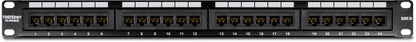TRENDnet 24-Port Cat6 Unshielded Patch Panel, Wallmount or Rackmount, Compatible with Cat3,4,5,5e,6 Cabling, for Ethernet, Fast Ethernet, Gigabit Applications, Black, TC-P24C6 (Pack of 1)