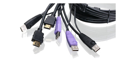 IOGEAR 2-Port USB HDMI Cabled KVM Switch - 1920 x 1200 60Hz - Hotkey or Remote Button Switch - 2.1 Stereo - USB 2.0 Mouse Port Can Be Used As USB Hub and USB Peripheral Sharing - Mac / Win - GCS62HU