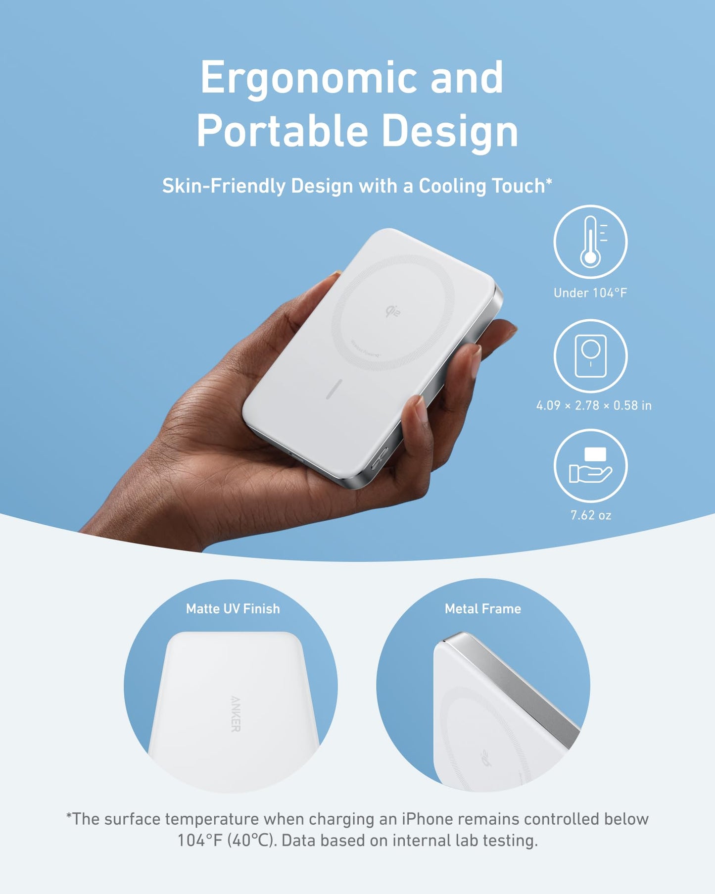 Anker MagGo Power Bank, Ultra-Slim 10,000mAh Magnetic Battery Pack, Qi2 Certified 15W Ultra-Fast MagSafe Compatible Portable Charger, Ergonomic Design, for iPhone17/16/15/14 Series, and More