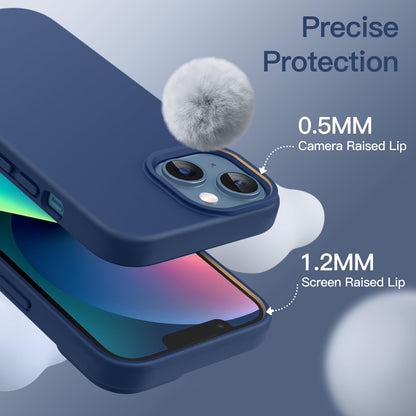 JETech Silicone Case for iPhone 13 6.1-Inch, Silky-Soft Touch Full-Body Protective Phone Case, Shockproof Cover with Microfiber Lining (Black)