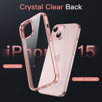 JETech Case for iPhone 15 6.1-Inch, Non-Yellowing Shockproof Phone Bumper Cover, Anti-Scratch Clear Back (Clear)