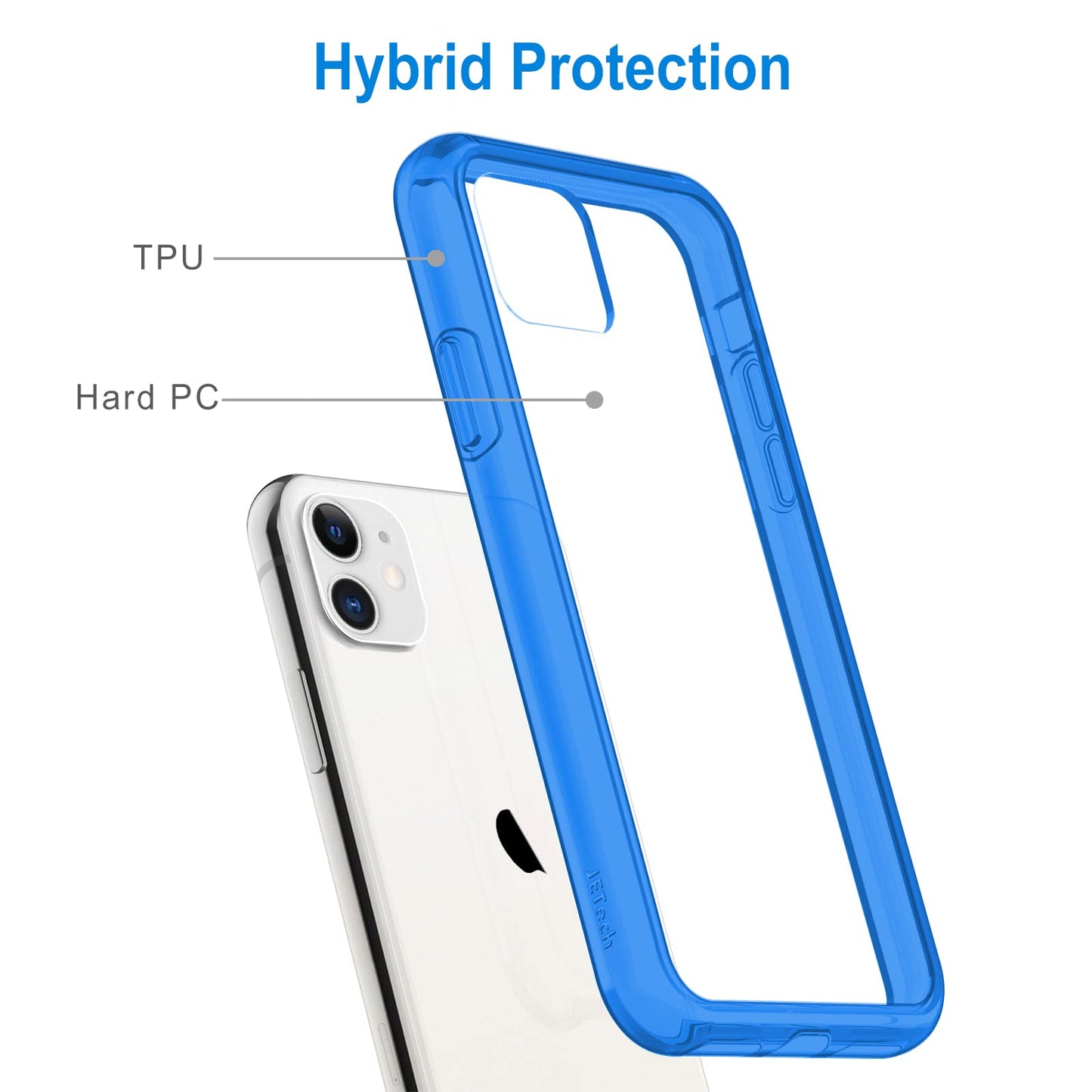 JETech Case for iPhone 11 6.1-Inch, Non-Yellowing Shockproof Phone Bumper Cover, Anti-Scratch Clear Back (Clear)