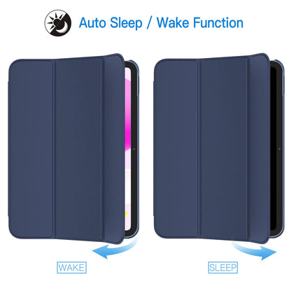 JETech Case for iPad (A16) 11th Generation 11 Inch 2025 / iPad 10th Generation 10.9 Inch 2022, Slim Smart Cover with Hard PC Translucent Back, Supports Touch ID, Auto Wake/Sleep (Navy Blue)