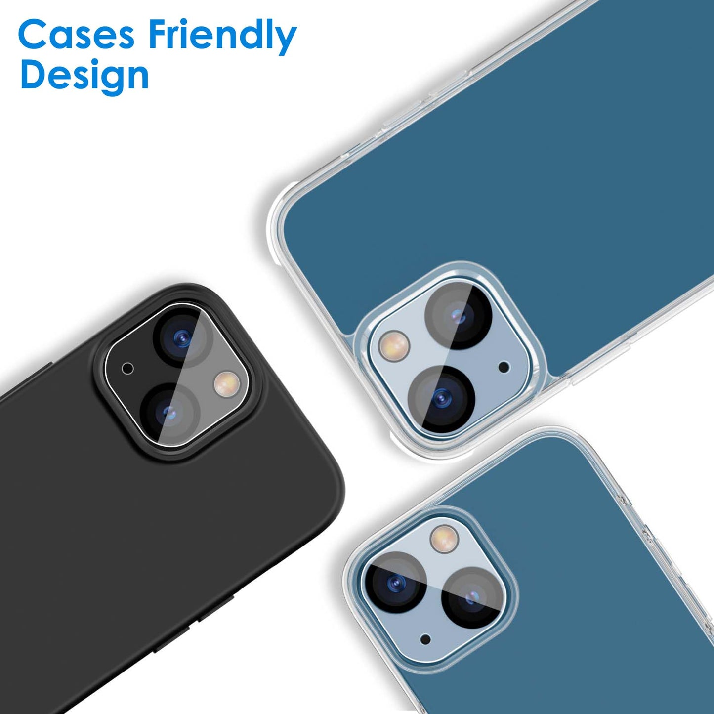 JETech Camera Lens Protector for iPhone 13 6.1-Inch and iPhone 13 mini 5.4-Inch, 9H Tempered Glass, HD Clear, Anti-Scratch, Case Friendly, Does Not Affect Night Shots, 3-Pack