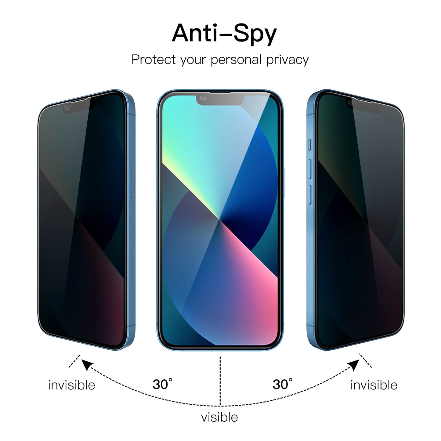 JETech Privacy Full Coverage Screen Protector for iPhone 14 Pro Max 6.7-Inch, Anti-Spy Tempered Glass Film, Edge to Edge Protection Case-Friendly, 2-Pack