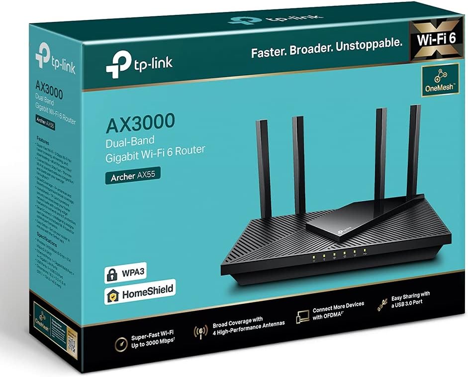 Router WiFi Dualband Tp-Link Archer Ax55 Wifi6