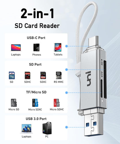 uni SD Card Reader,High Speed USB C to Micro SD Memory Card Adapter USB 3.0