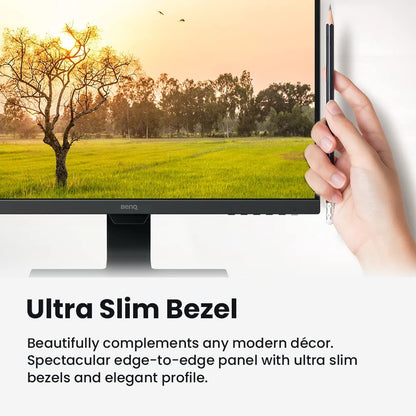 BenQ GW2480 Computer Monitor 24" FHD 1920x1080p | IPS | Eye-Care Tech | Low Blue Light | Anti-Glare | Adaptive Brightness | Tilt Screen | Built-in Speakers | DisplayPort | HDMI | VGA,Black