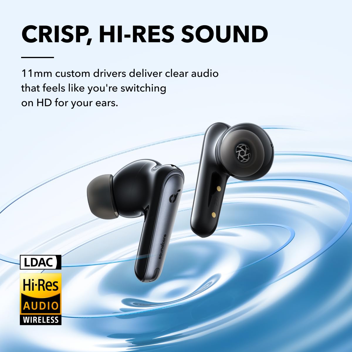 Soundcore by Anker Liberty 4 NC Wireless Noise Cancelling Earbuds, 98.5% Noise Reduction, Adaptive Noise Cancelling to Ears and Environment, Hi-Res Sound, 50H Battery, Wireless Charging (Renewed)
