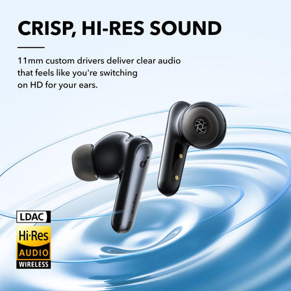 Soundcore by Anker Liberty 4 NC Wireless Noise Cancelling Earbuds, 98.5% Noise Reduction, Adaptive Noise Cancelling to Ears and Environment, Hi-Res Sound, 50H Battery, Wireless Charging (Renewed)