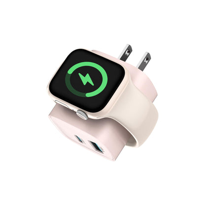 Charging Blocks for Apple Watch, 3-in-1 PD 20W USB C Charger Block with Built-in Wireless Smart Watch Charging, Dual Ports Wall Charger Compatible with iPhone,AirPods,iWatch