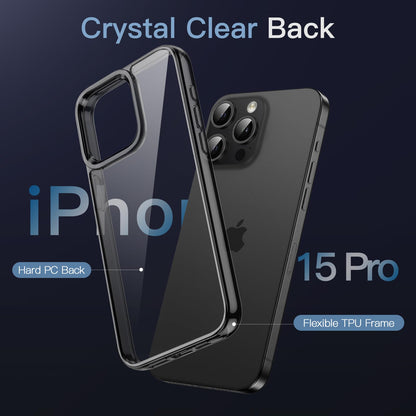 JETech Case for iPhone 15 6.1-Inch, Non-Yellowing Shockproof Phone Bumper Cover, Anti-Scratch Clear Back (Clear)