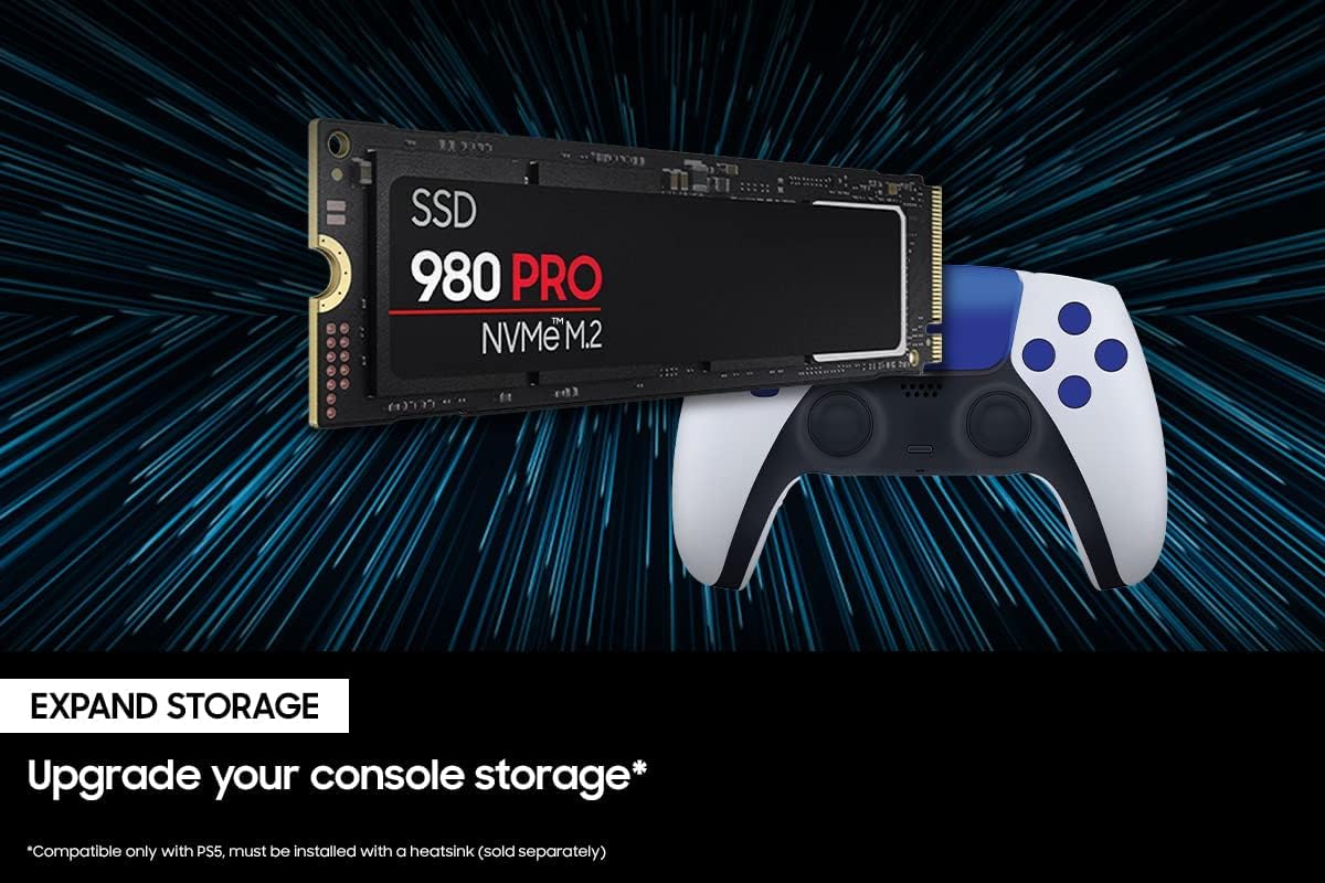 Samsung 980 PRO SSD 2TB PCIe NVMe Gen 4 Gaming M.2 Internal Solid State Drive Memory Card, Maximum Speed, Thermal Control MZ-V8P2T0B/AM