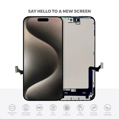 Compatible with iPhone XR Premium LCD Screen Replacement 6.1 inch (Model A1984, A2105, A2106, A2108) High Resolution Display digitizer Assembly Touch Screen
