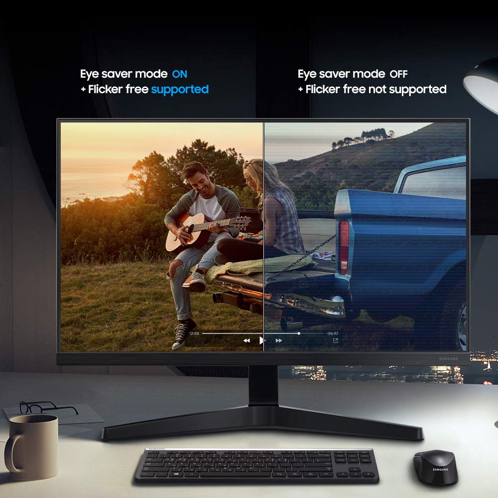 Samsung 27' T35F Series FHD 1080p Computer Monitor, 75Hz, IPS Panel, HDMI, VGA (D-Sub), AMD FreeSync, Wall Mountable, Game Mode, 3-Sided Border-Less, Eye Care, LF27T350FHNXZA