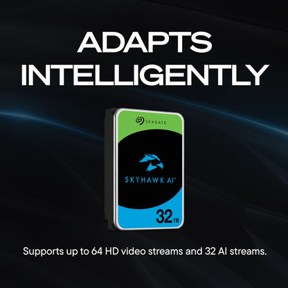 Seagate Skyhawk 4TB Video Internal Hard Drive HDD – 3.5 Inch SATA 6Gb/s 64MB Cache for DVR NVR Security Camera System with Drive Health Management and in-House Rescue Services (ST4000VXZ16/016)