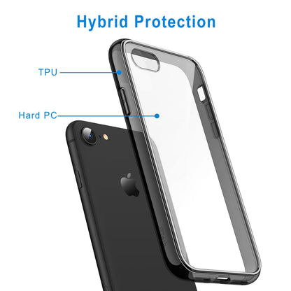 JETech Case for iPhone SE 3/2 (2022/2020 Edition), iPhone 8 and iPhone 7, 4.7-Inch, Non-Yellowing Shockproof Phone Bumper Cover, Anti-Scratch Clear Back (Clear)