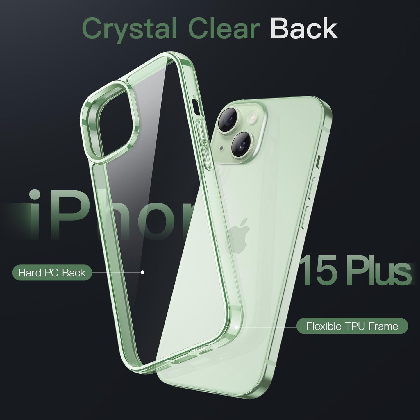JETech Case for iPhone 15 6.1-Inch, Non-Yellowing Shockproof Phone Bumper Cover, Anti-Scratch Clear Back (Clear)