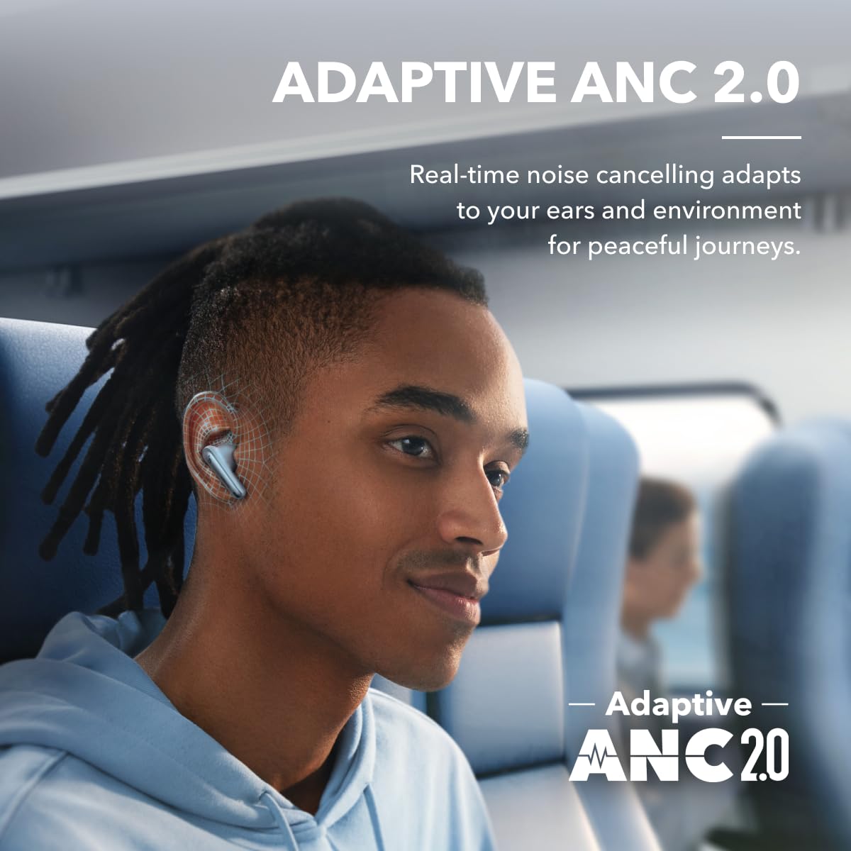 Soundcore by Anker Liberty 4 NC Wireless Noise Cancelling Earbuds, 98.5% Noise Reduction, Adaptive Noise Cancelling to Ears and Environment, Hi-Res Sound, 50H Battery, Wireless Charging (Renewed)