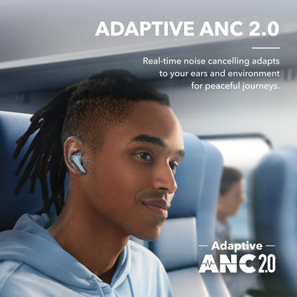Soundcore by Anker Liberty 4 NC Wireless Noise Cancelling Earbuds, 98.5% Noise Reduction, Adaptive Noise Cancelling to Ears and Environment, Hi-Res Sound, 50H Battery, Wireless Charging (Renewed)
