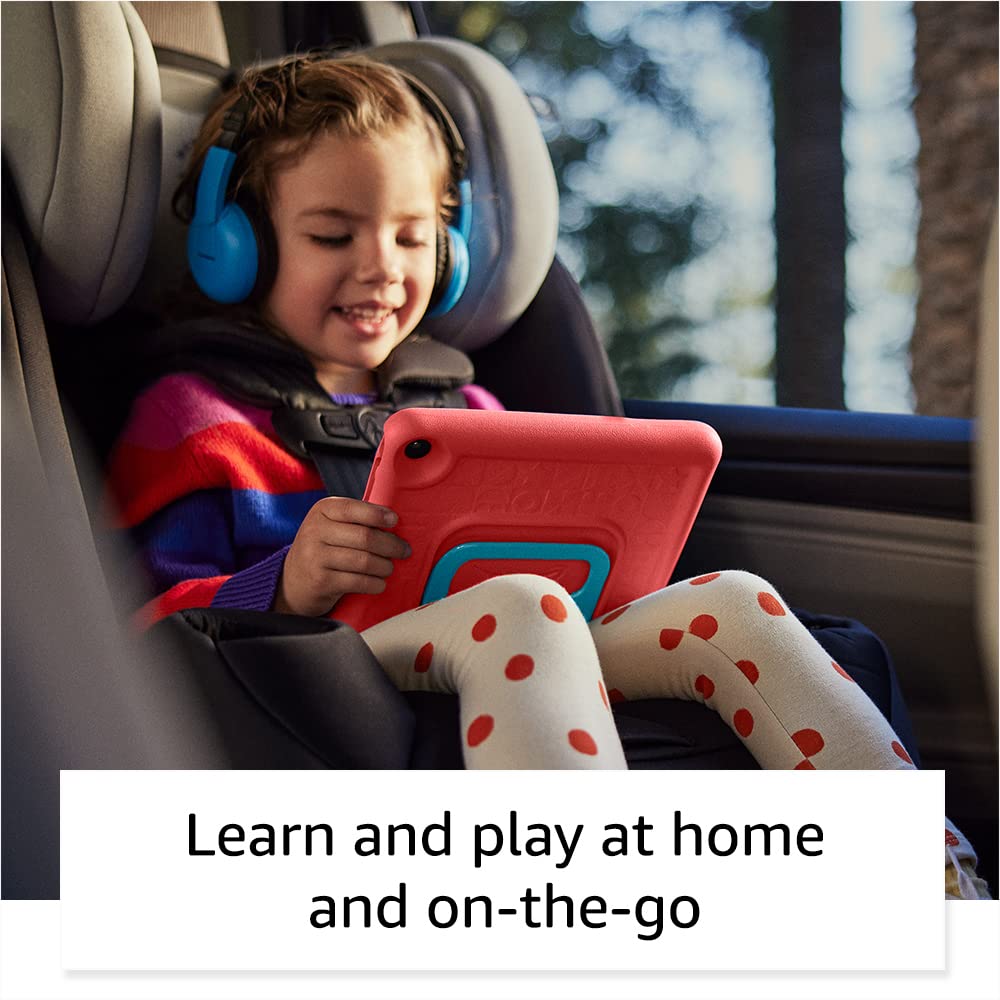 Amazon Fire 7 Kids tablet, ages 3-7. Top-selling 7" kids tablet on Amazon. Includes ad-free and exclusive content, easy parental controls, 10-hr battery, 16 GB, Blue