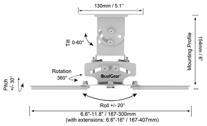 QualGear PRB-717-Wht Ceiling Mount Projector Accessory