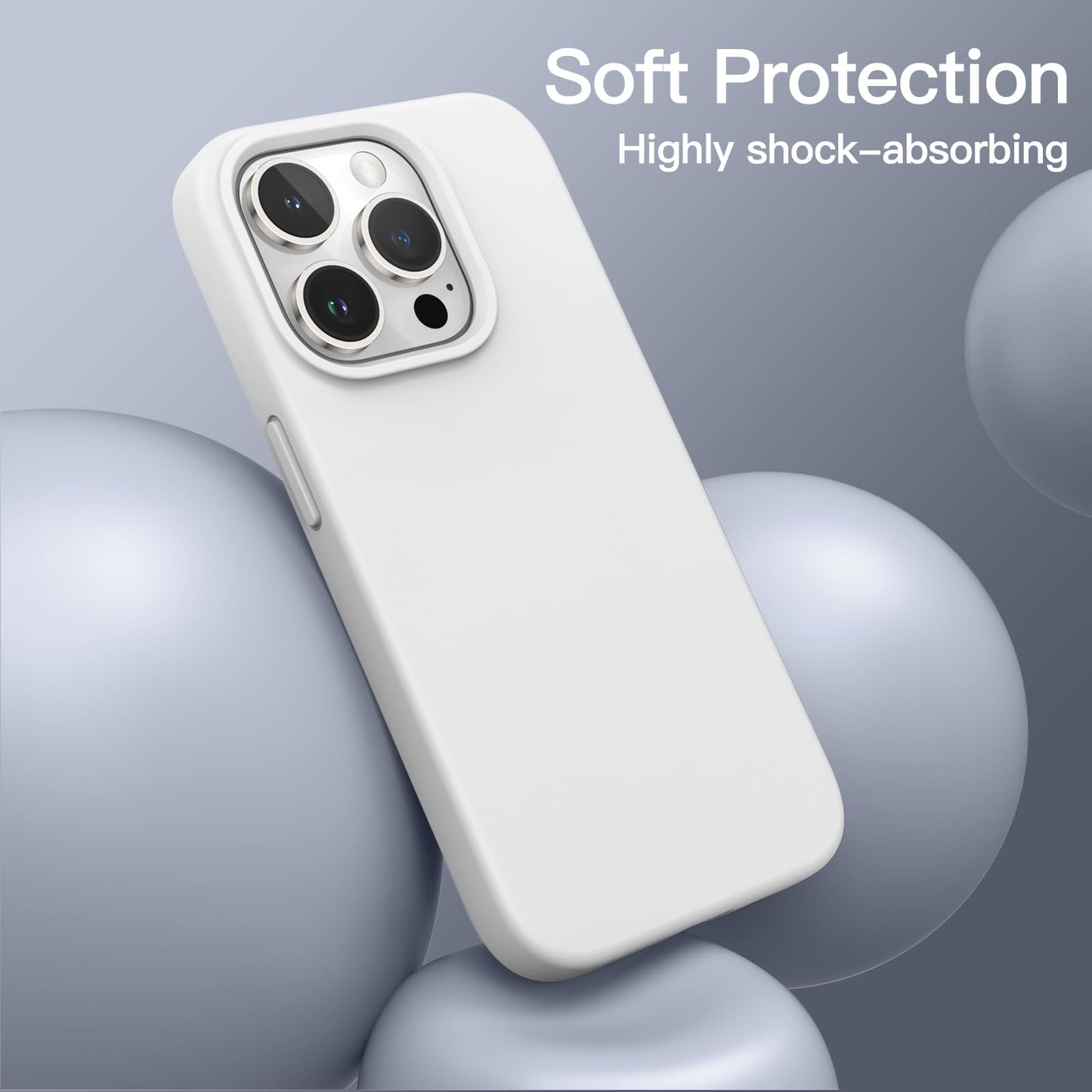 JETech Silicone Case for iPhone 15 Pro Max 6.7-Inch, Silky-Soft Touch Full-Body Protective Phone Case, Shockproof Cover (Black)