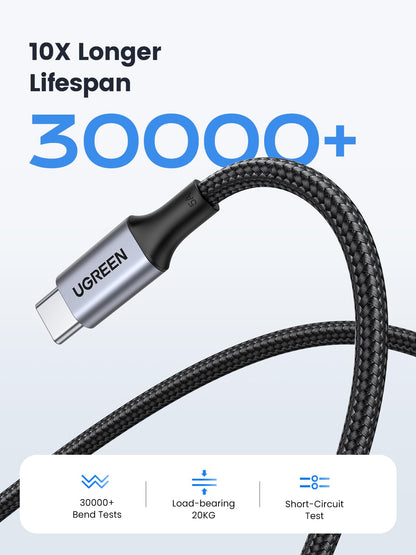 UGREEN USB C to USB C Cable, 100W 2-Pack USB C Charger Cable for iPhone 17/17 Air/17 Pro/17 Pro Max/16, MacBook Pro, iPad Pro, Dell XPS, Samsung Galaxy S25/S24/S23 Ultra, Switch, Pixel, 3.3FT Black