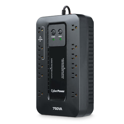 CyberPower EC850LCD Ecologic UPS Battery Backup and Surge Protector, 850VA/510W, 12 Outlets, ECO Mode, Compact, UL Certified