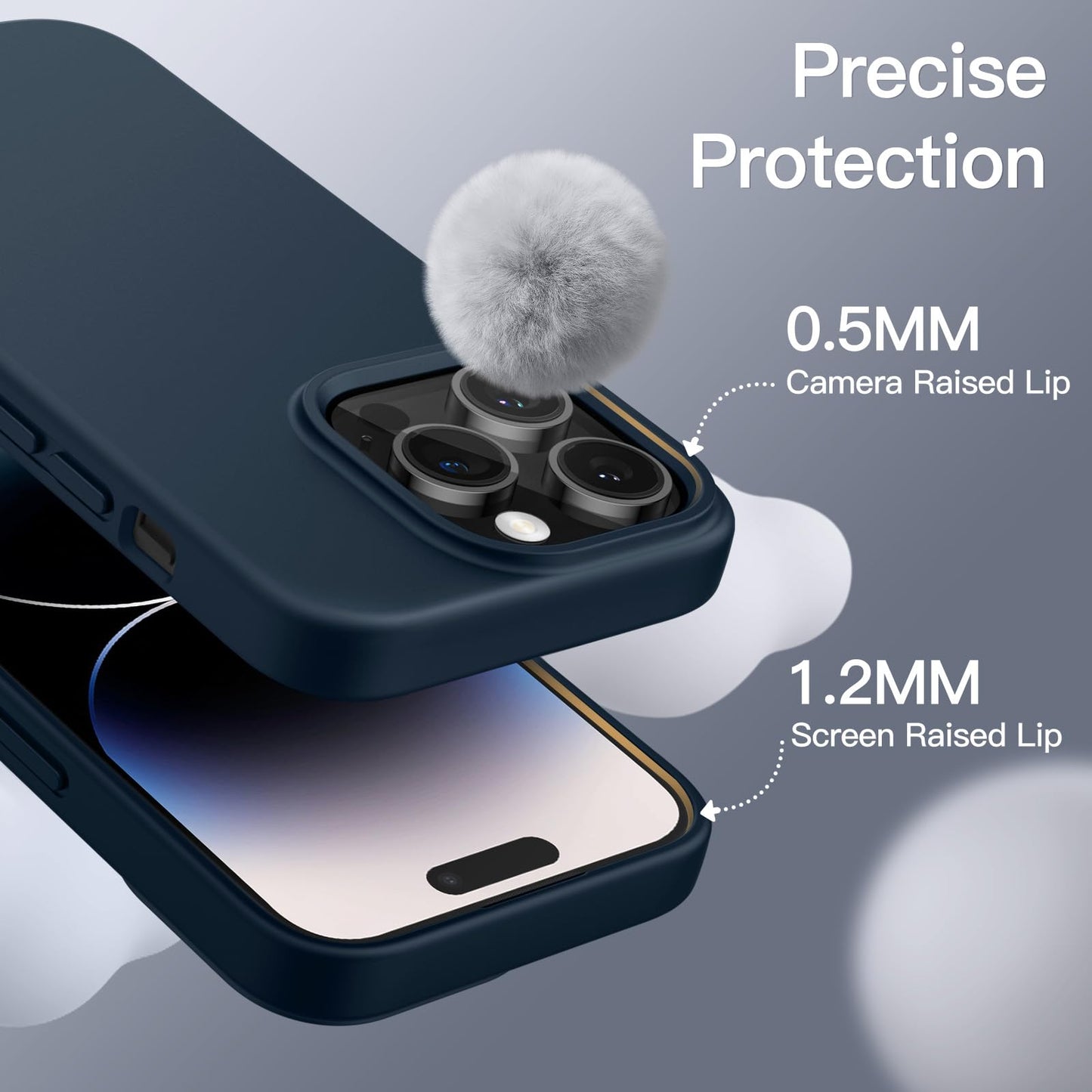 JETech Silicone Case for iPhone 14 6.1-Inch, Silky-Soft Touch Full-Body Protective Phone Case, Shockproof Cover with Microfiber Lining (Black)