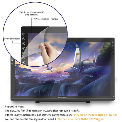 GAOMON PD1161 Drawing Tablet with Screen, Digital Art Tablet with Battery-Free Stylus, Tilt, 8 Shortcut Keys for Paint, Design, Illustration, Editing, 11.6-inch Graphics Tablet for Mac, Windows PC