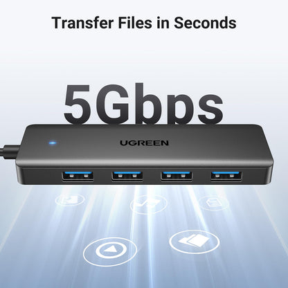 UGREEN USB 3.0 Hub, 4 Ports USB A Splitter Ultra-Slim USB Expander for Mouse, Keyboard, Flash Drive, U Disk, Printer Compatible with Laptop, Desktop PC, Xbox, PS5, and More
