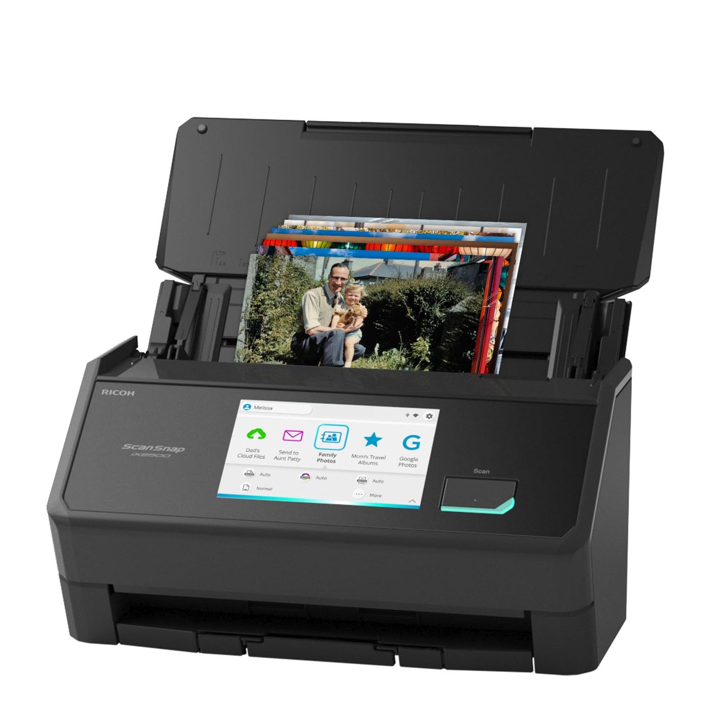 ScanSnap iX1600 Wireless or USB High-Speed Cloud Enabled Document, Photo & Receipt Scanner with Large Touchscreen and Auto Document Feeder for Mac or PC, 17 watts, Black