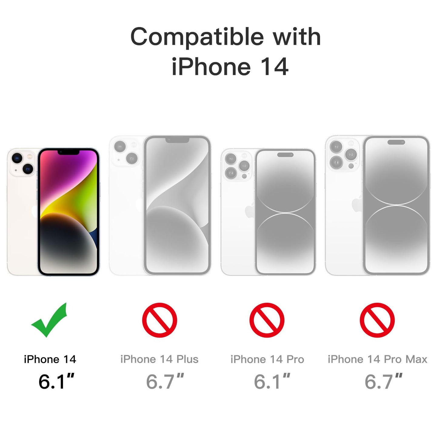 JETech Case for iPhone 14 6.1-Inch, Non-Yellowing Shockproof Phone Bumper Cover, Anti-Scratch Clear Back (Clear)