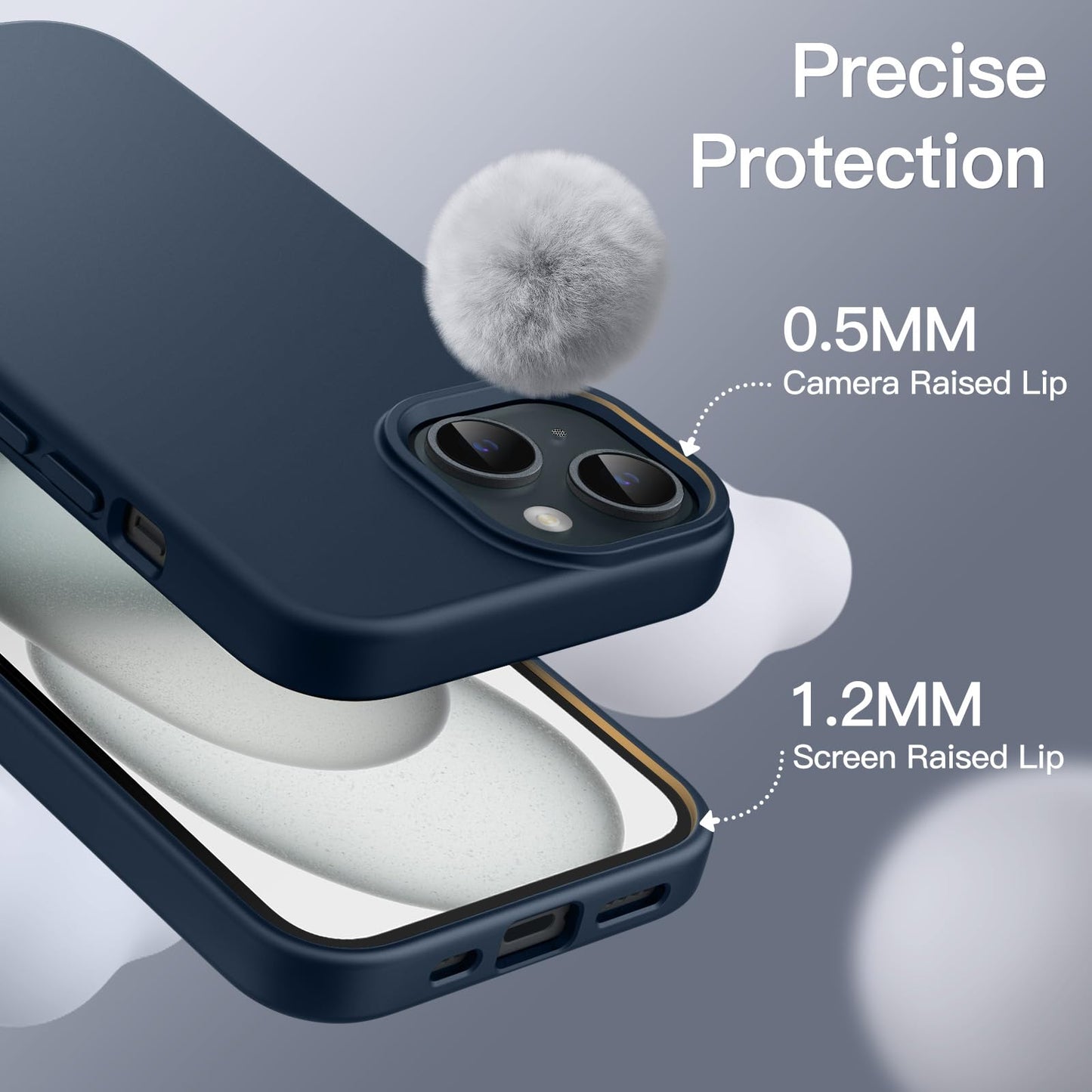 JETech Silicone Case for iPhone 15 Pro Max 6.7-Inch, Silky-Soft Touch Full-Body Protective Phone Case, Shockproof Cover (Black)