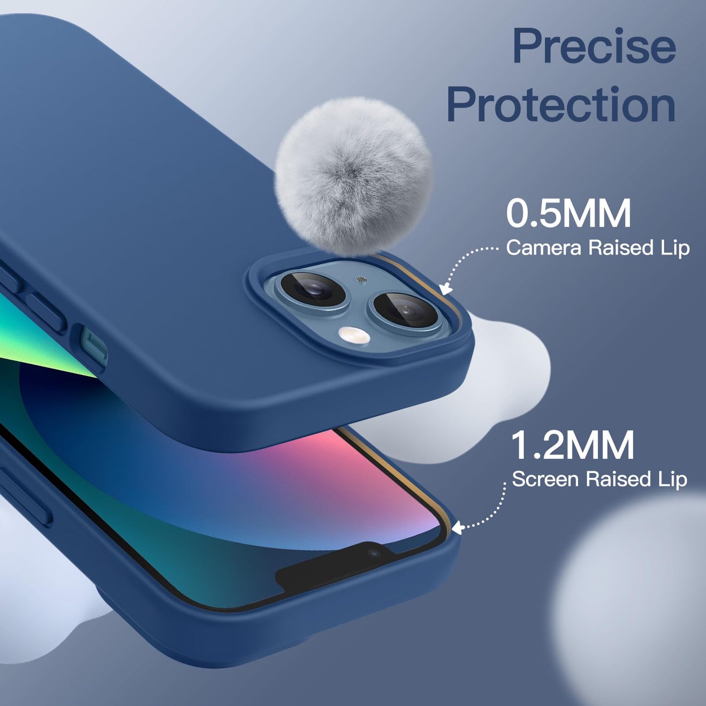 JETech Silicone Case for iPhone 13 6.1-Inch, Silky-Soft Touch Full-Body Protective Phone Case, Shockproof Cover with Microfiber Lining (Black)